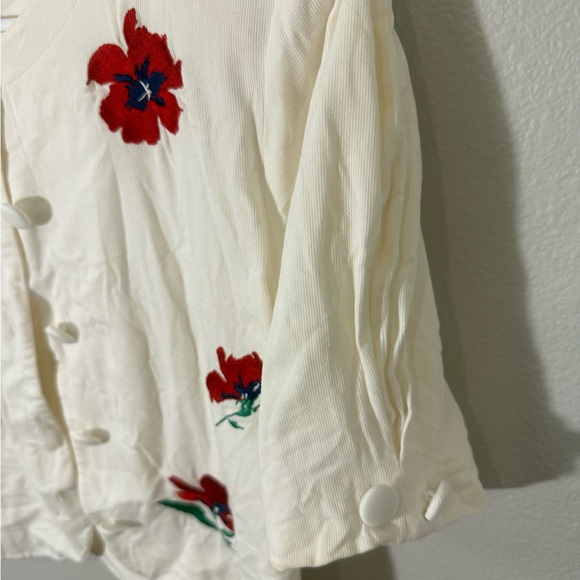 Vintage White Floral Button-Up Blouse - Picture 4 of 7